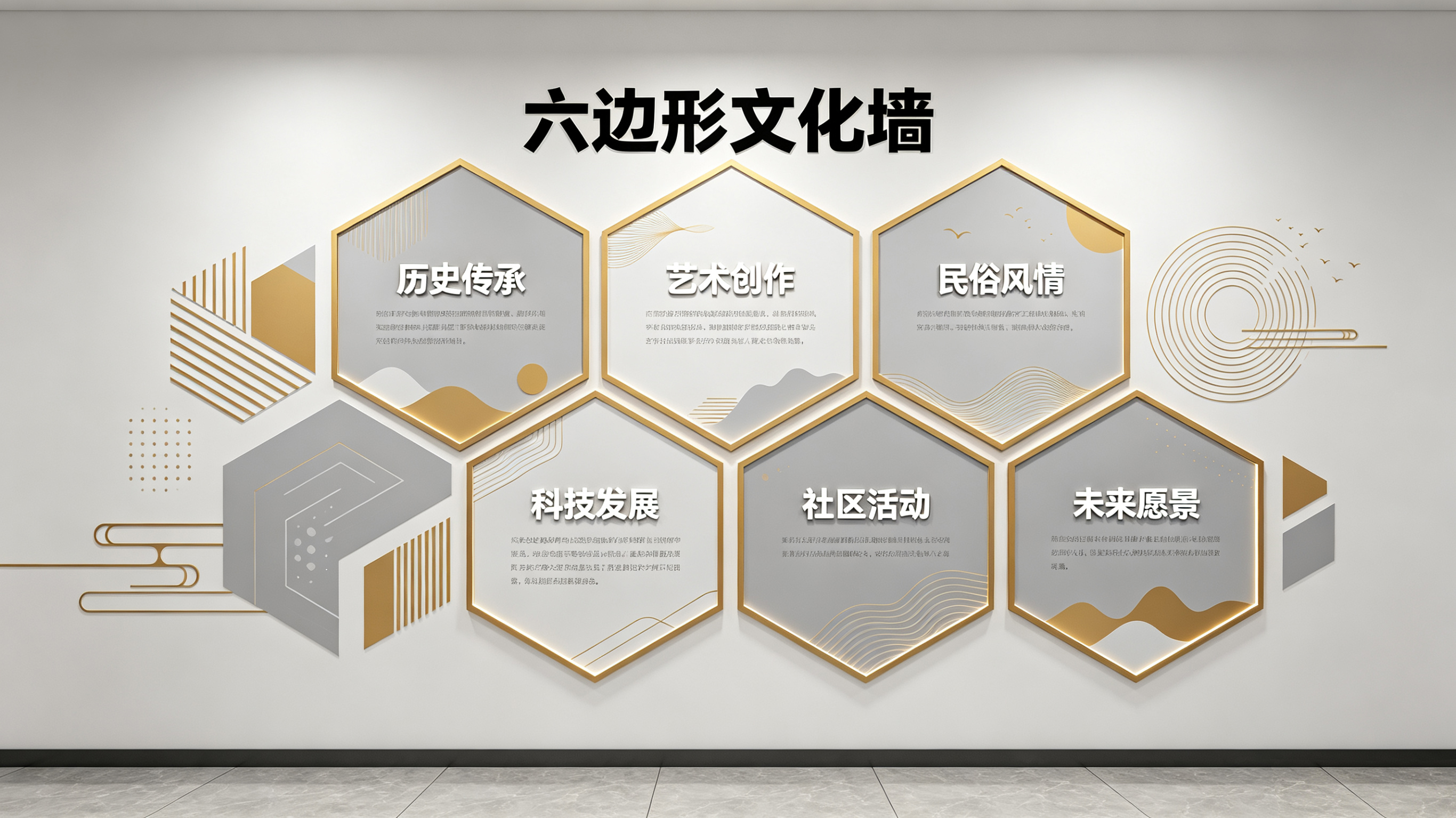 武宣企业文化墙 | 六边形信息美学